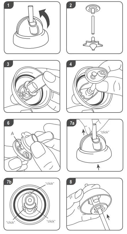 Tommee Tippee Valve Cups/Metal Time Cups/Straw Cups Cleaning Instruction  Manual