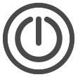 Icon of power button in grey circle