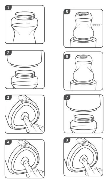 Calientabiberones LetsGo de Tommee Tippee - Instrucciones de Uso 