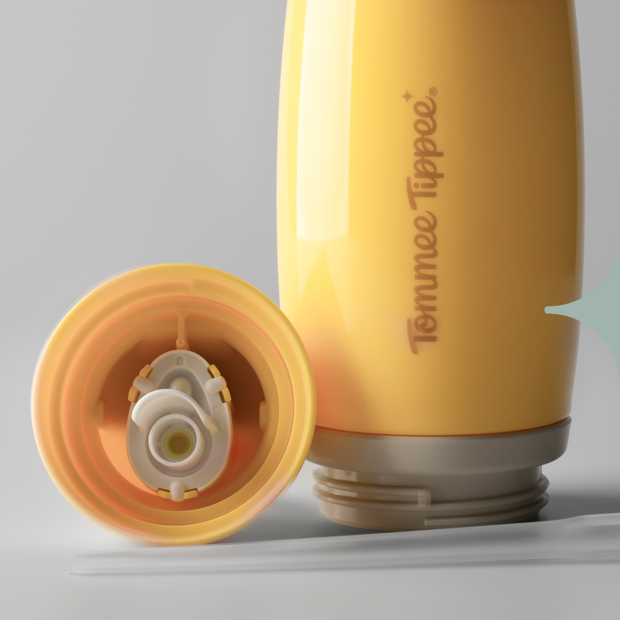 Close up image of a Tommee Tippee straw cup valve. 