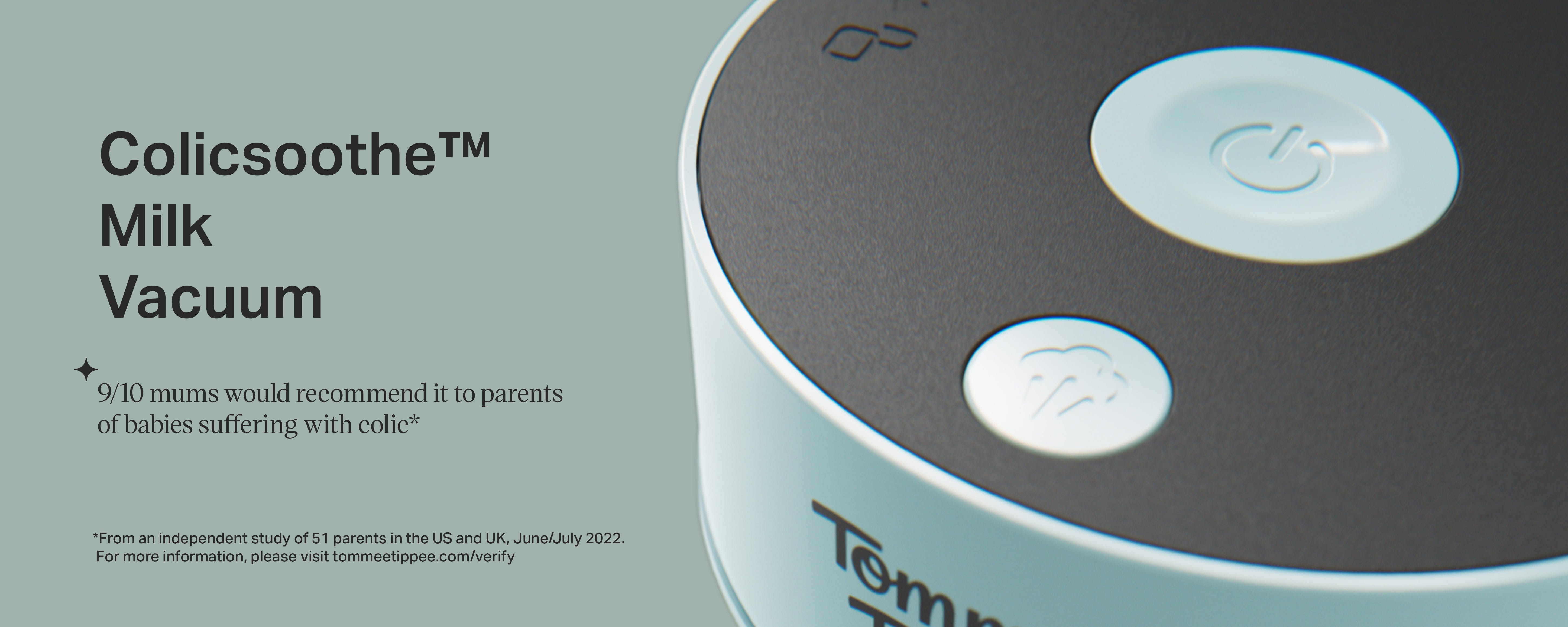 a close up shot of a Colicsoothe from Tommee Tippee 