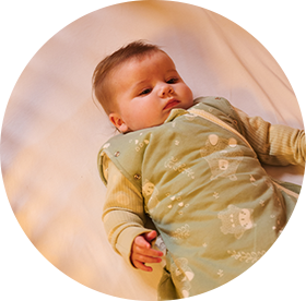 A baby wearing a tommee tippee Sleepwear 