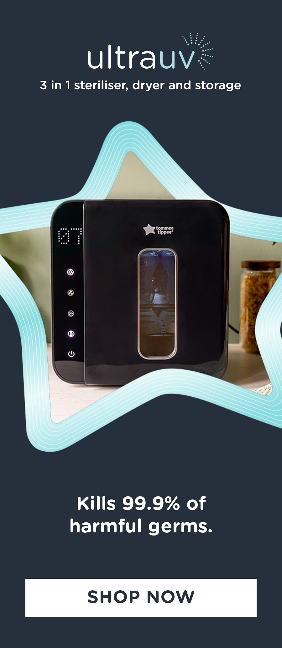 Ultra UV Steriliser with SHOP NOW button
