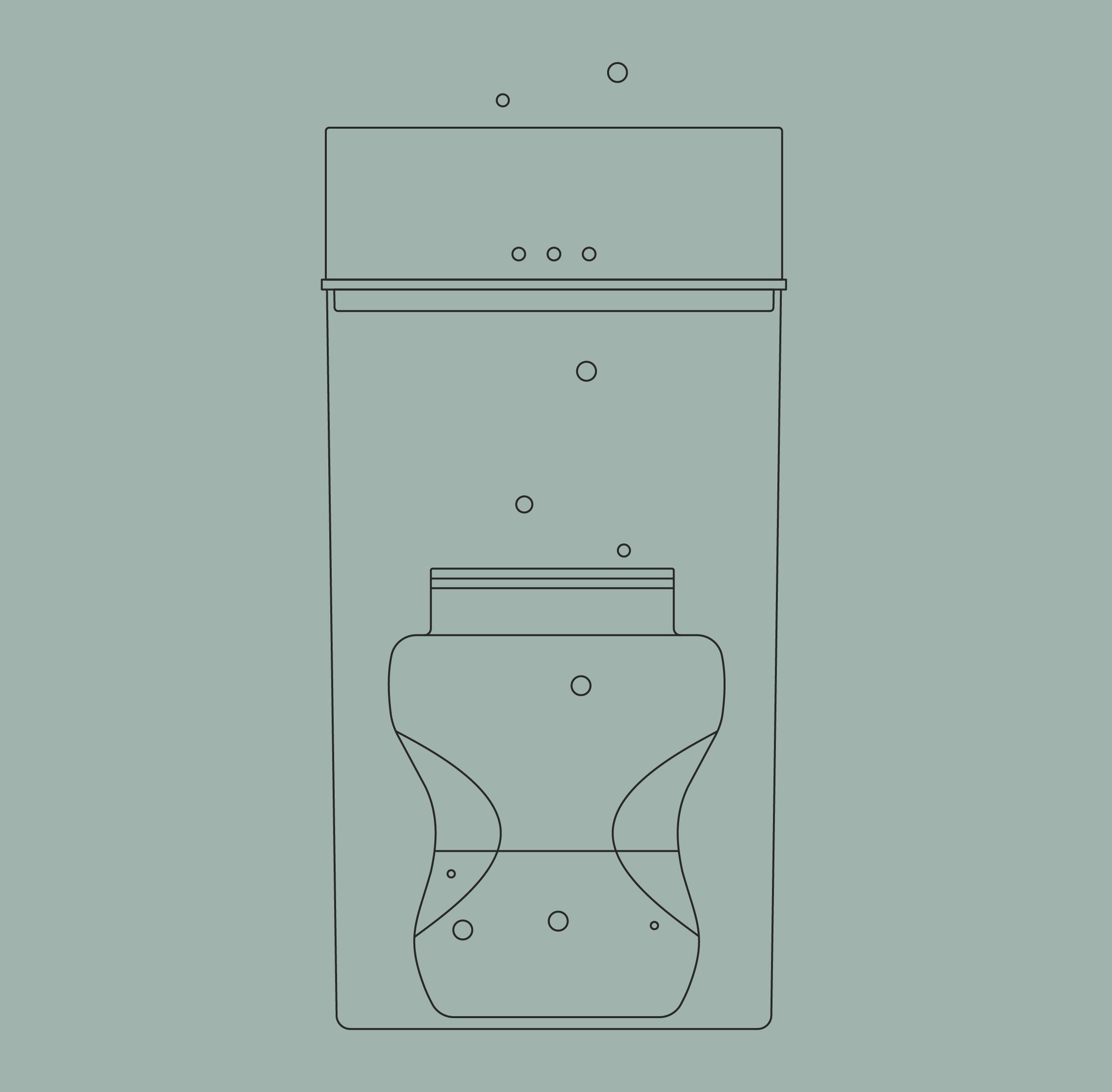 a key line drawing of air bubbles being removed from a baby bottle by Colicsoothe 